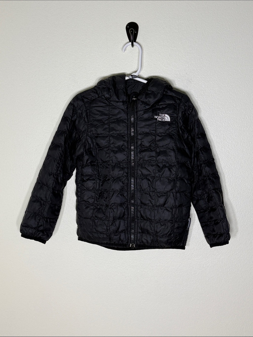 The North Face Black Hooded Quilted Jacket Size 4T